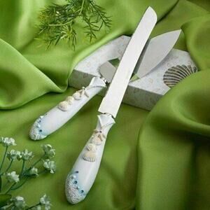 (J5) FASHIONCRAFT Wedding Cake Server Set Beach Theme